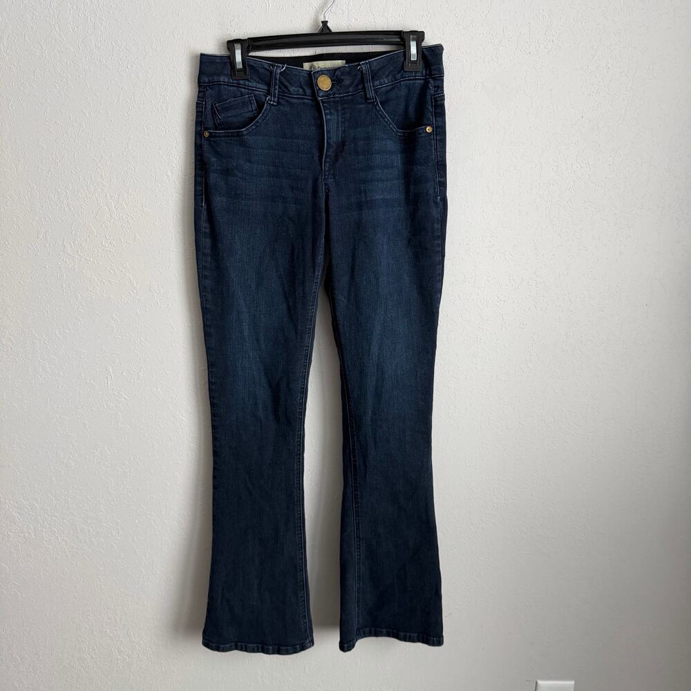Democracy Dark Wash Blue Denim Slim Straight Leg Pull On Jeans Womens 4